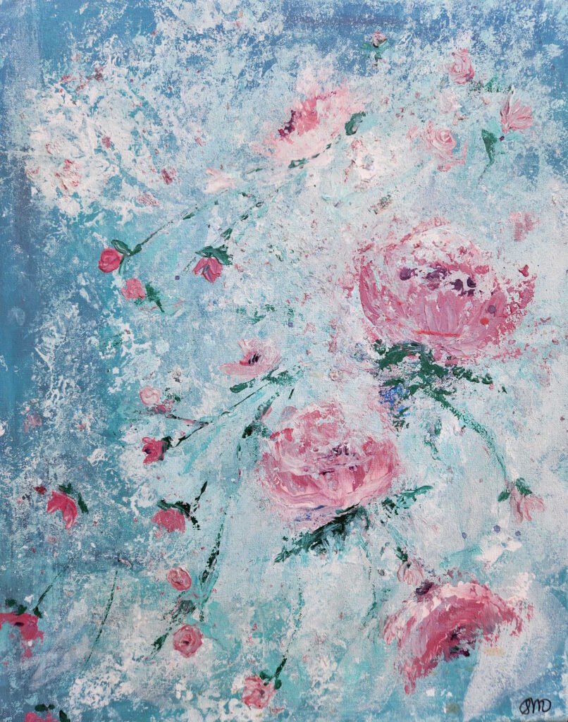 Mint Falling Roses